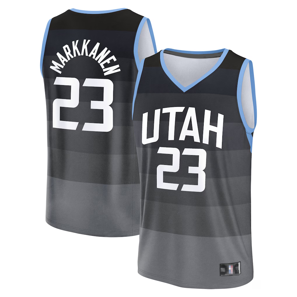 STECN U.Jazz #23 Lauri Markkanen Fanatics Black 2025-2026 City Edition Fast Break Jerseys