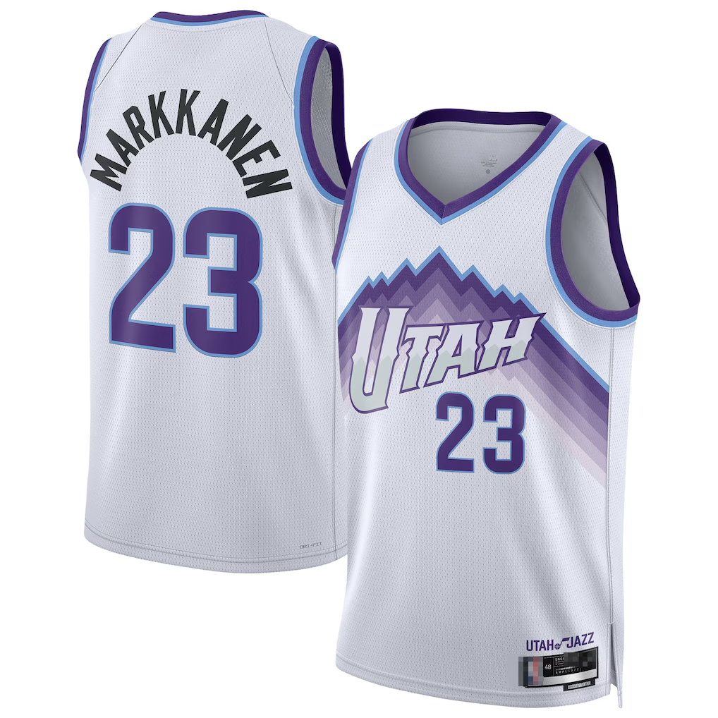 STECN U.Jazz #23 Lauri Markkanen White Swingman Jerseys - Association Edition