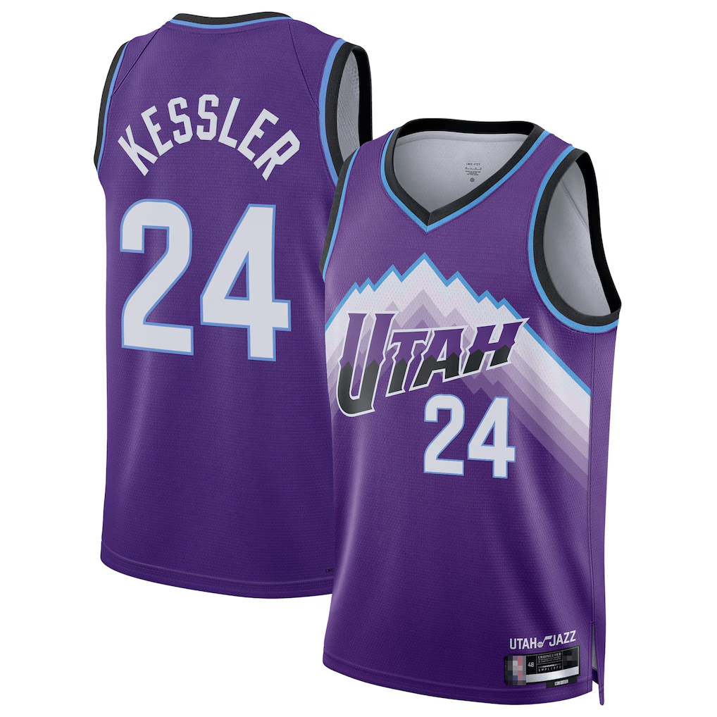 STECN U.Jazz #24 Walker Kessler Purple Swingman Jerseys- Icon Edition