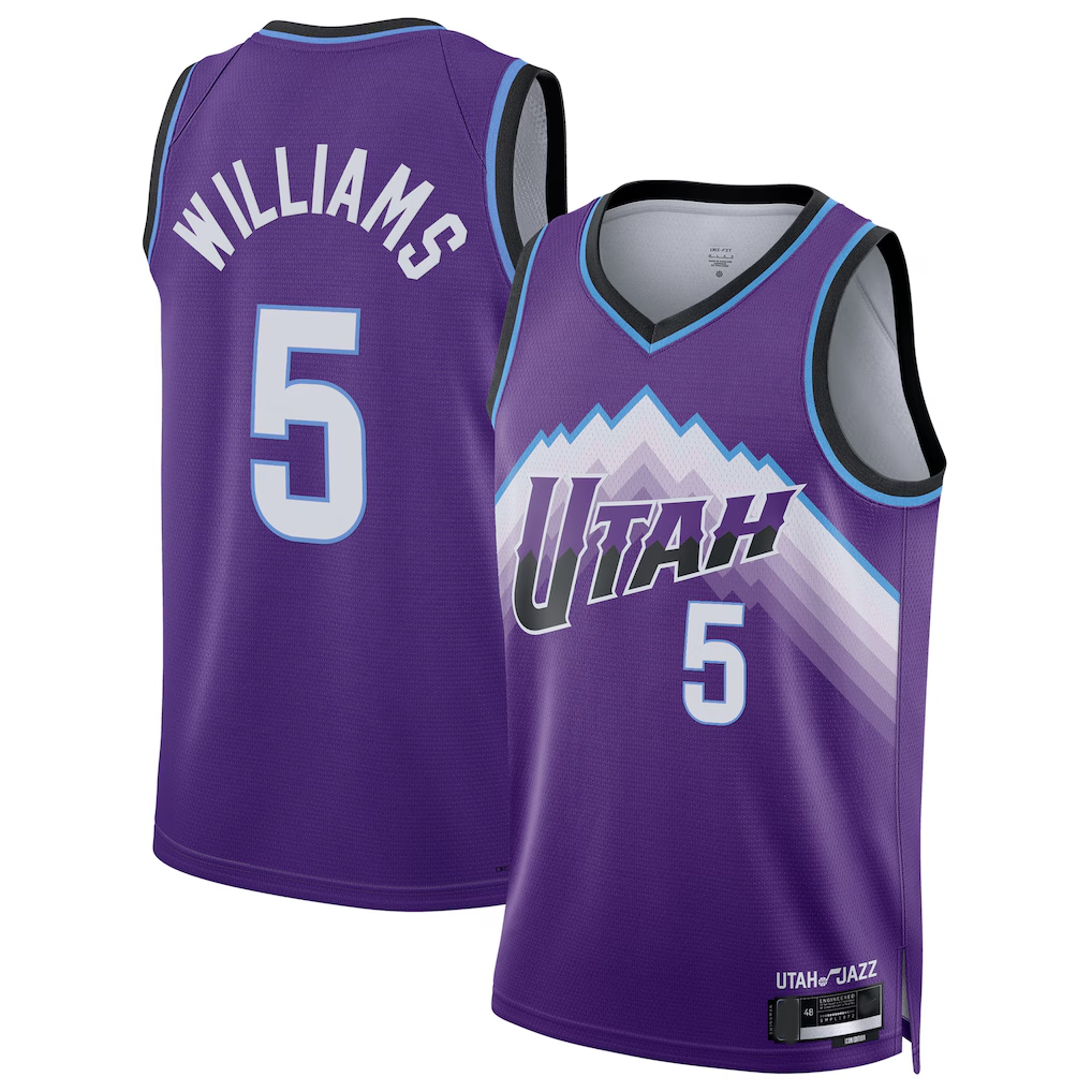 STECN U.Jazz #5 Cody Williams Purple Swingman Jerseys - Icon Edition