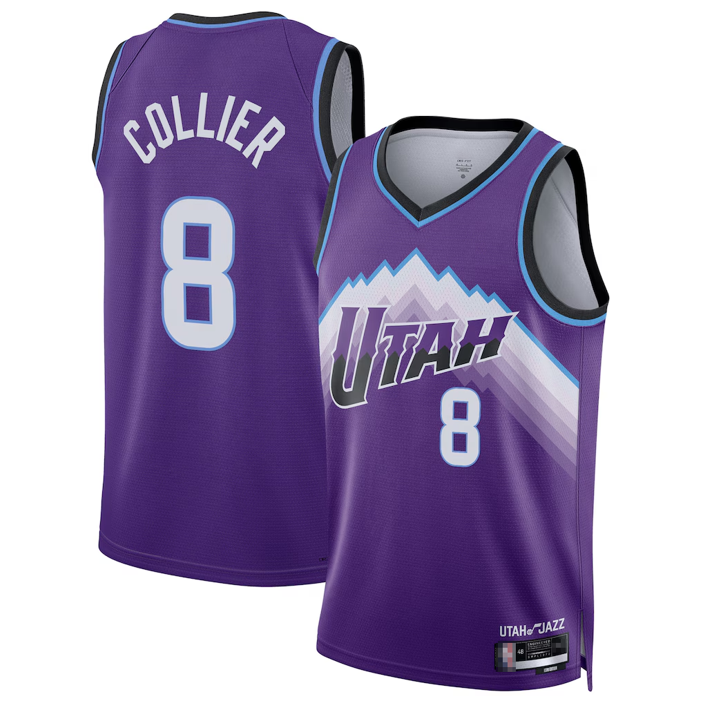 STECN U.Jazz #8 Isaiah Collier Purple Swingman Jerseys - Icon Edition