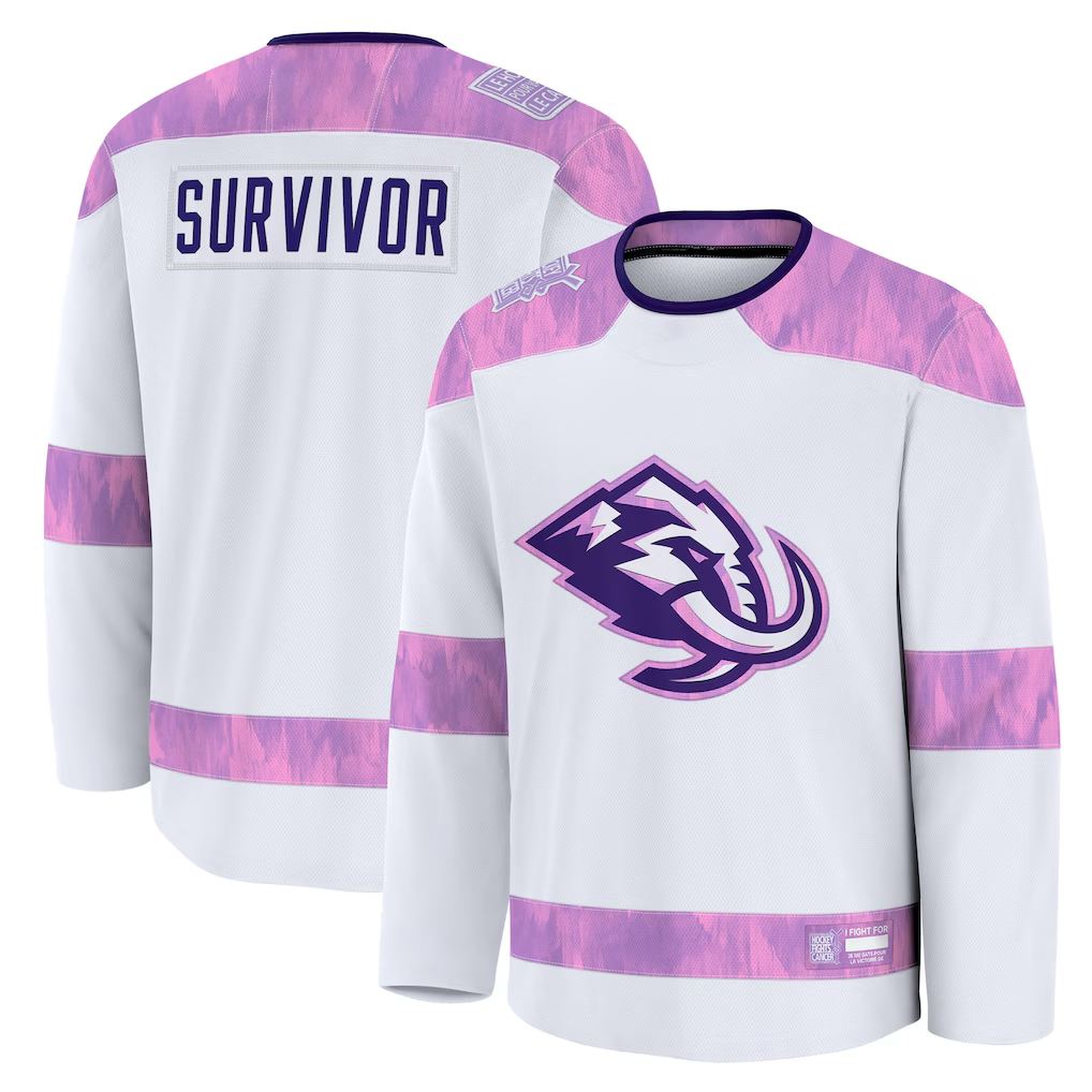 STECN U.Mammoth White Hockey Fights Cancer Survivor Practice Jerseys