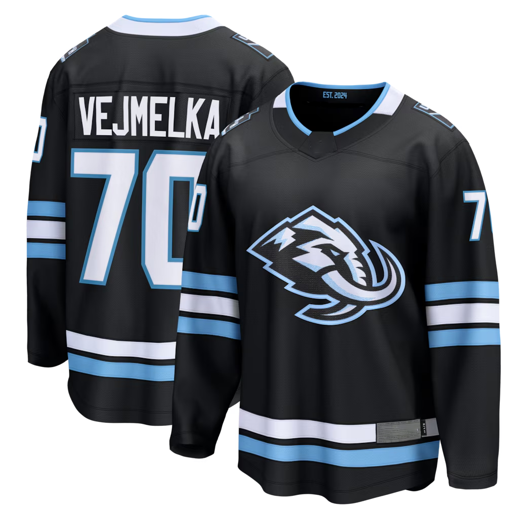 STECN U.Mammoth #70 Karel Vejmelka Black Home Breakaway Jerseys