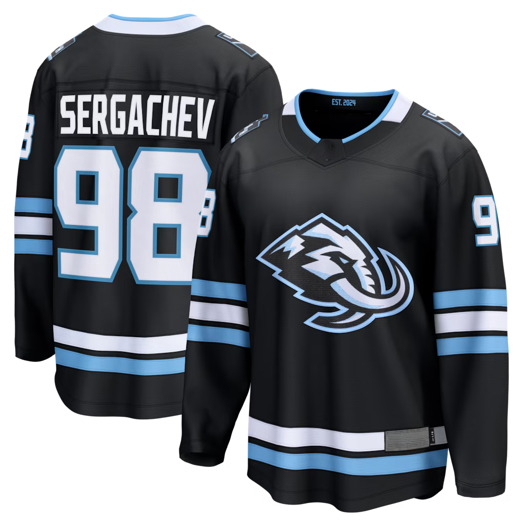 STECN U.Mammoth #98 Mikhail Sergachev Black Home Breakaway Player Jerseys