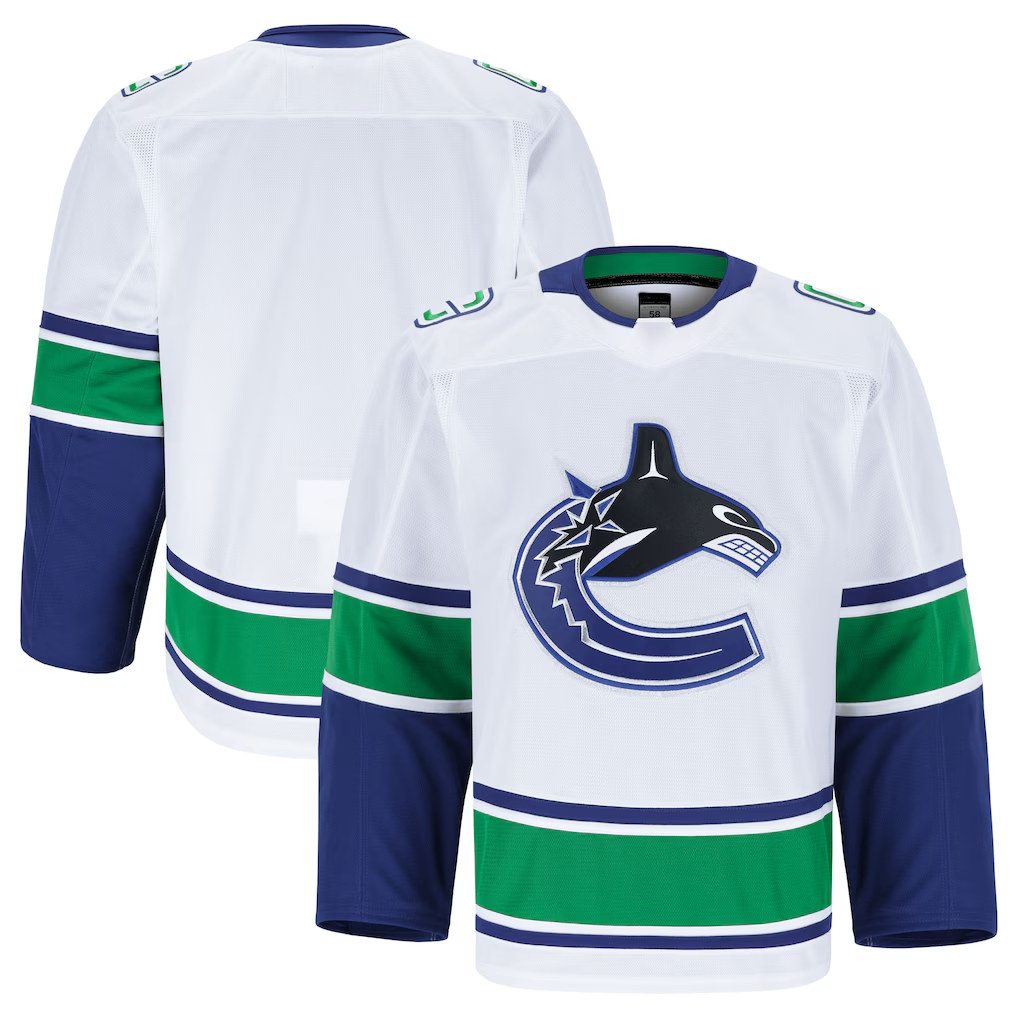 STECN V.Canucks White Away Authentic Pro Jerseys