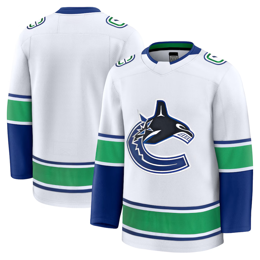 STECN V.Canucks White Away Premium Jerseys