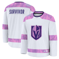 STECN V.Golden Knights White Hockey Fights Cancer Survivor Practice Jerseys