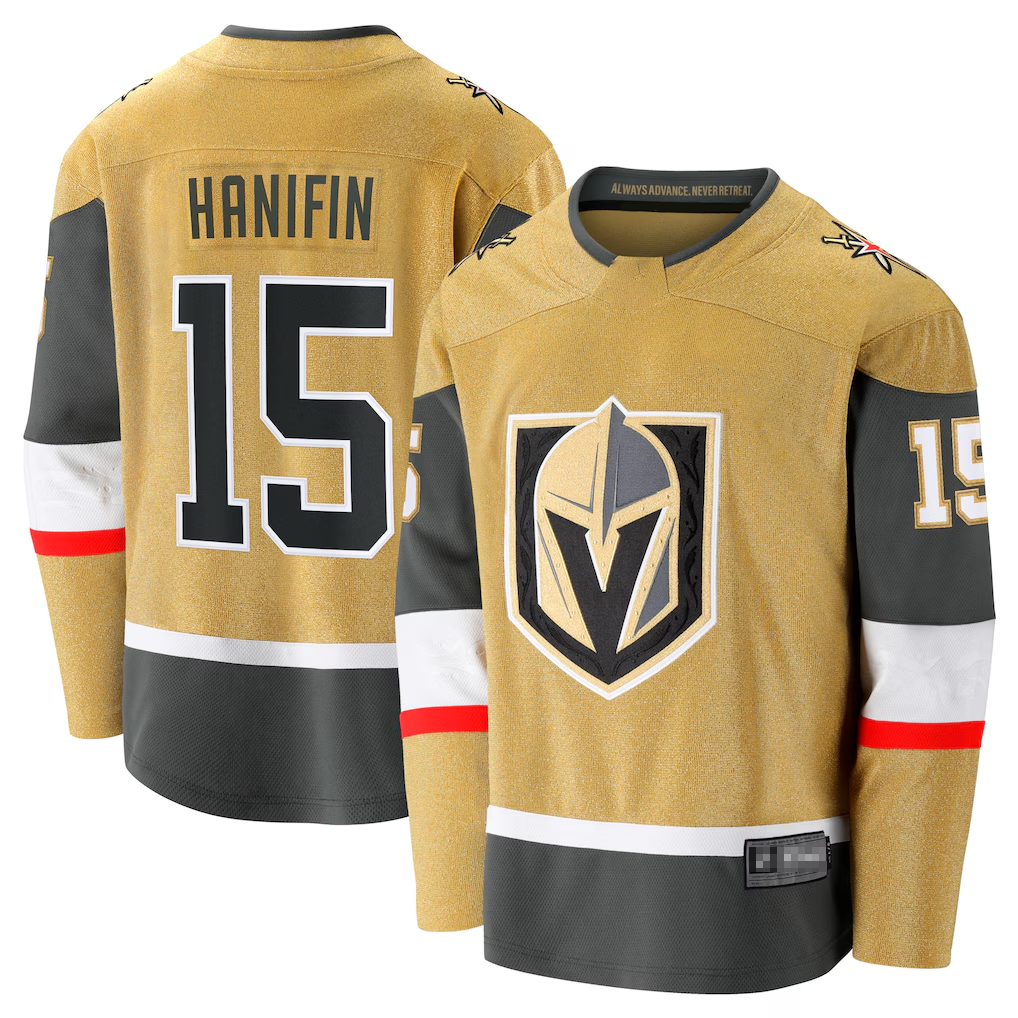 STECN V.Golden Knights #15 Noah Hanifin Gold Home Breakaway Jerseys