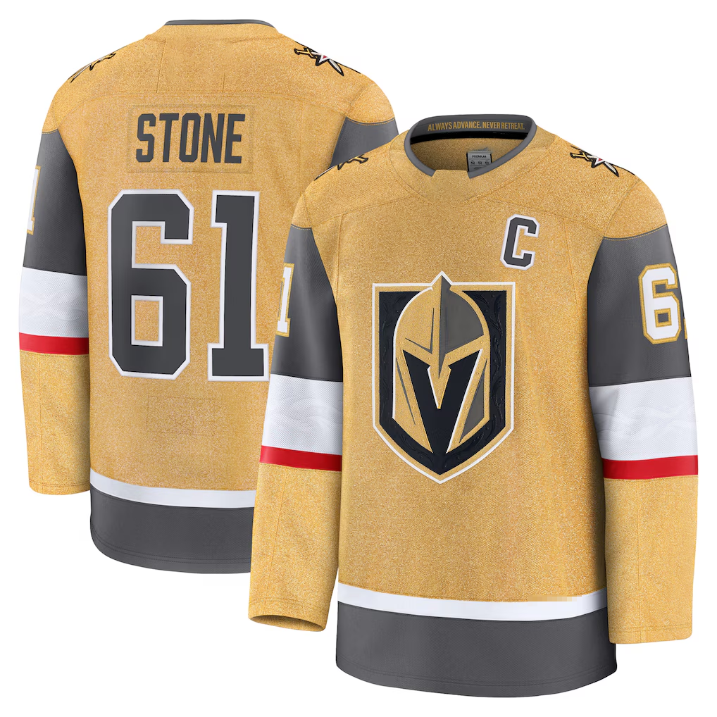 STECN V.Golden Knights #61 Mark Stone Gold Home Premium Jerseys