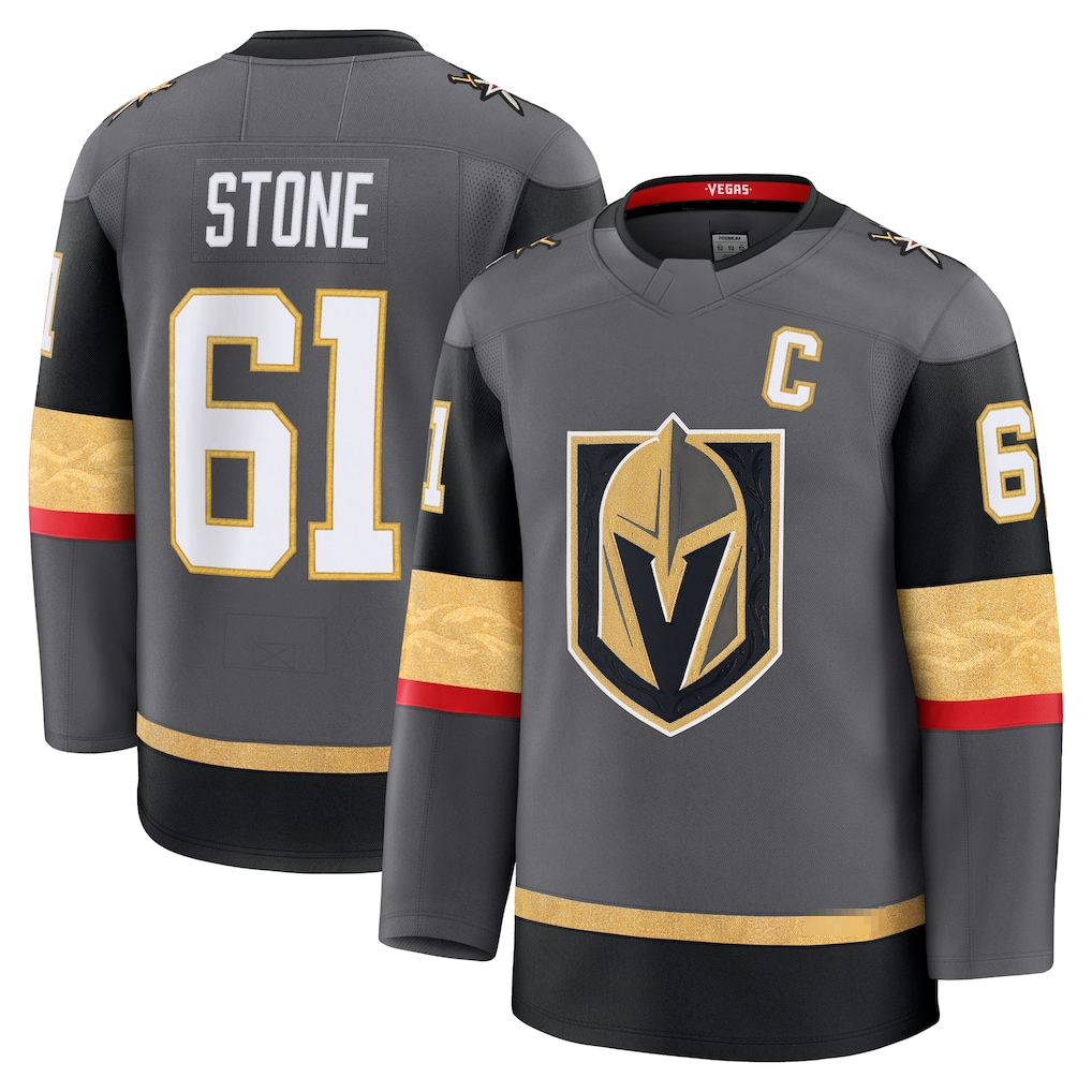 STECN V.Golden Knights #61 Mark Stone Gray Alternate Premium Jerseys