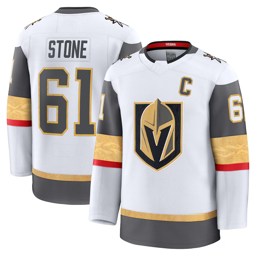STECN V.Golden Knights #61 Mark Stone White Away Premium Jerseys