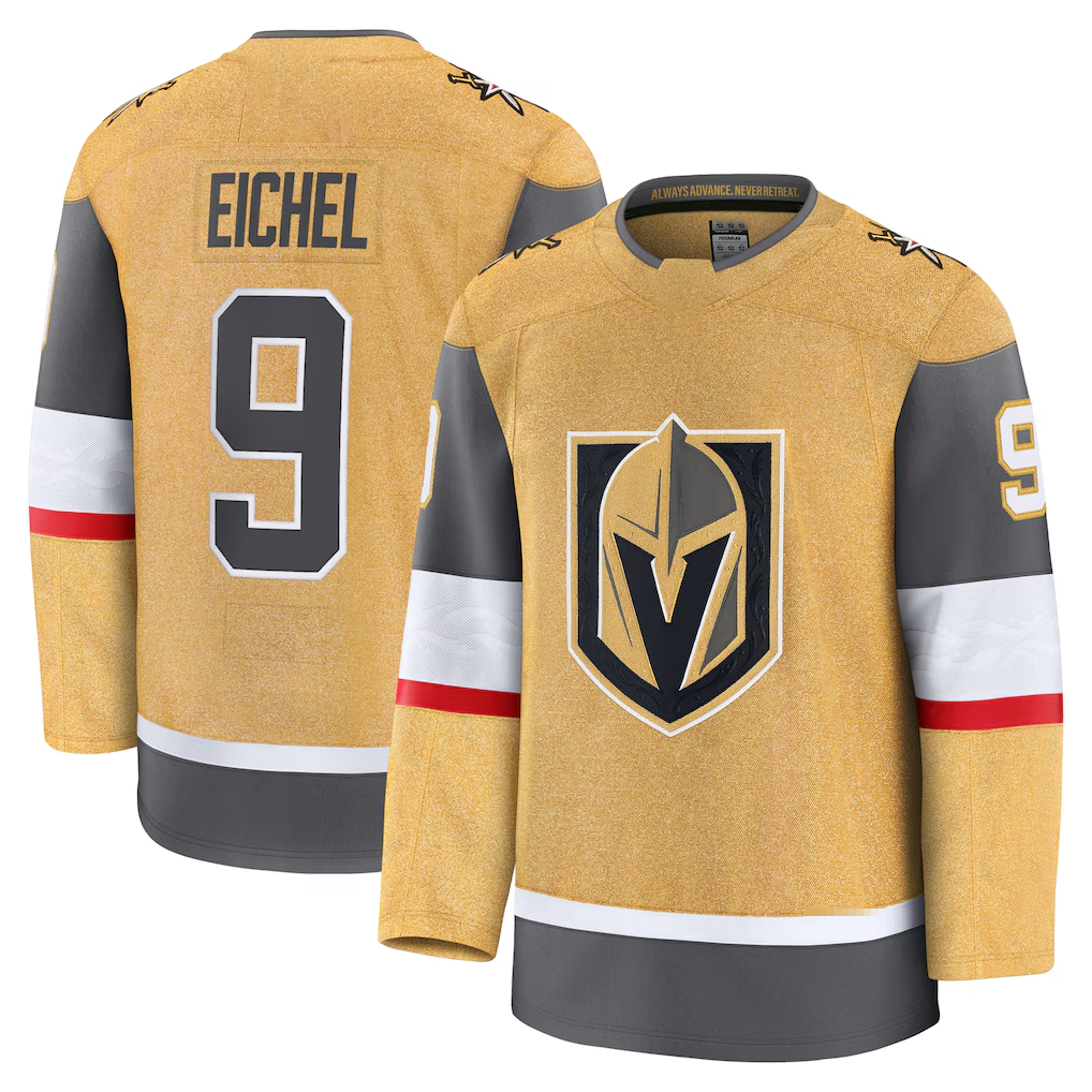 STECN V.Golden Knights #9 Jack Eichel Gold Home Premium Jerseys
