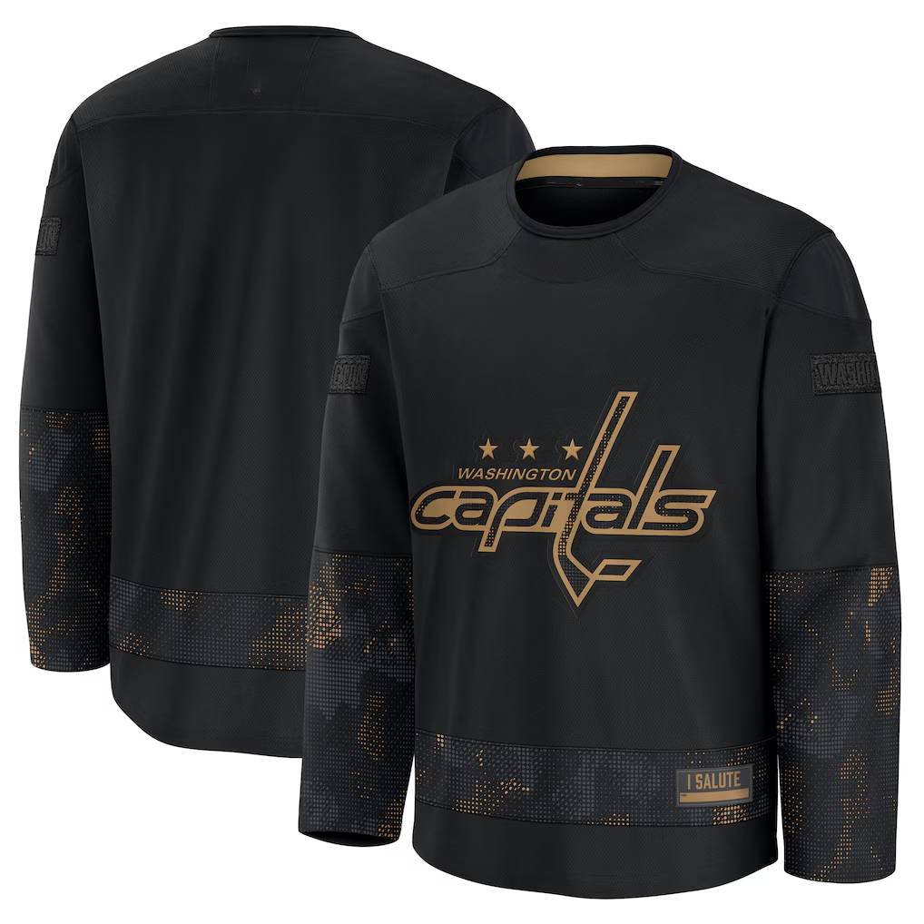 STECN W.Capitals Black 2024 Military Appreciation Practice Jerseys
