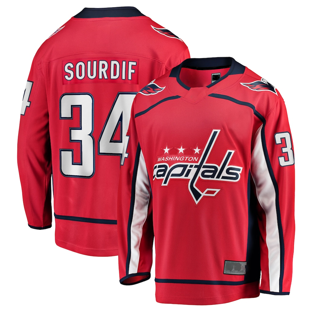 STECN W.Capitals #34 Justin Sourdif Red Home Breakaway Jerseys