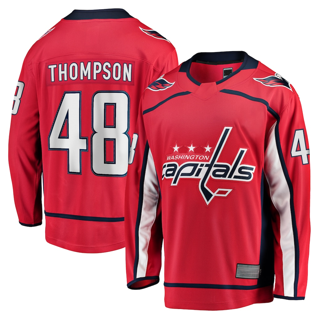 STECN W.Capitals #48 Logan Thompson Red Home Premier Breakaway Player Jerseys