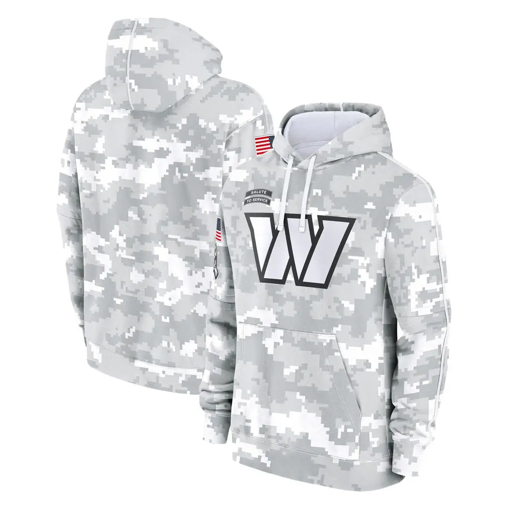 STECN W.Commanders Arctic Camo Limited Salute to Service Pullover Hoodies Game Blank Player Stitched Jerseys