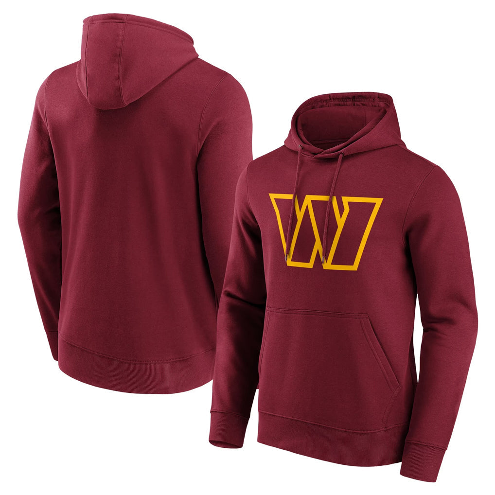 STECN W.Commanders Burgundy LOGO Pullover Hoodies Game Blank Player Stitched Jerseys