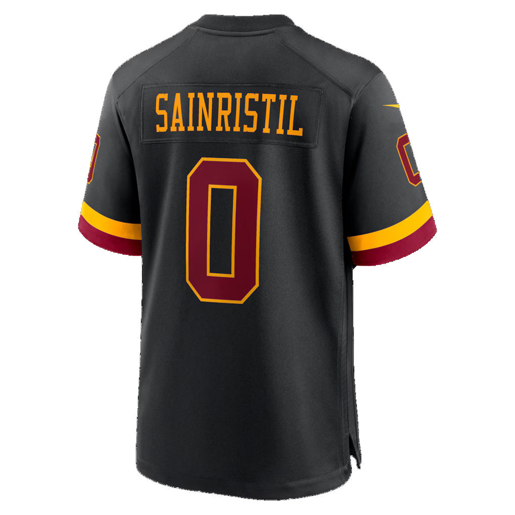 STECN W.Commanders #0 Mike Sainristil Black Hail Raiser Alternate Game Stitched Jerseys