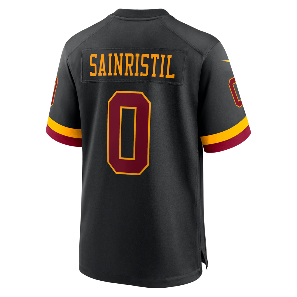 STECN W.Commanders #0 Mike Sainristil Black Hail Raiser Alternate Game Stitched Jersey