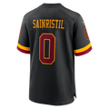 STECN W.Commanders #0 Mike Sainristil Black Hail Raiser Alternate Game Stitched Jersey