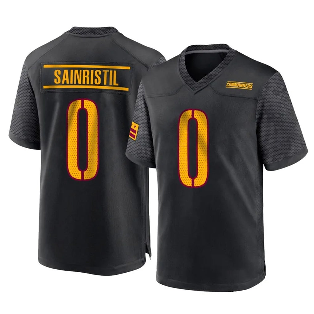 STECN W.Commanders #0 Mike Sainristil Player Black Home Game Stitched Jerseys