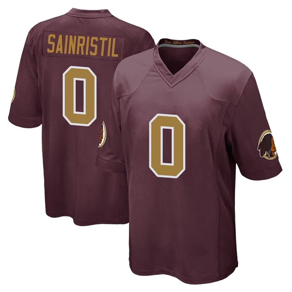 STECN W.Commanders #0 Mike Sainristil Player Burgundy Alternate Home Game Stitched Jerseys