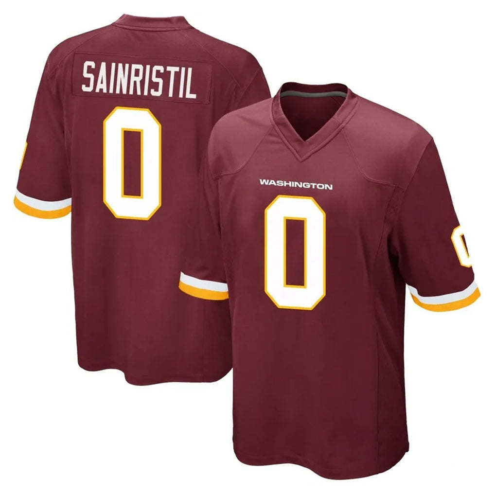 STECN W.Commanders #0 Mike Sainristil Player Burgundy Team Color Home Game Stitched Jerseys