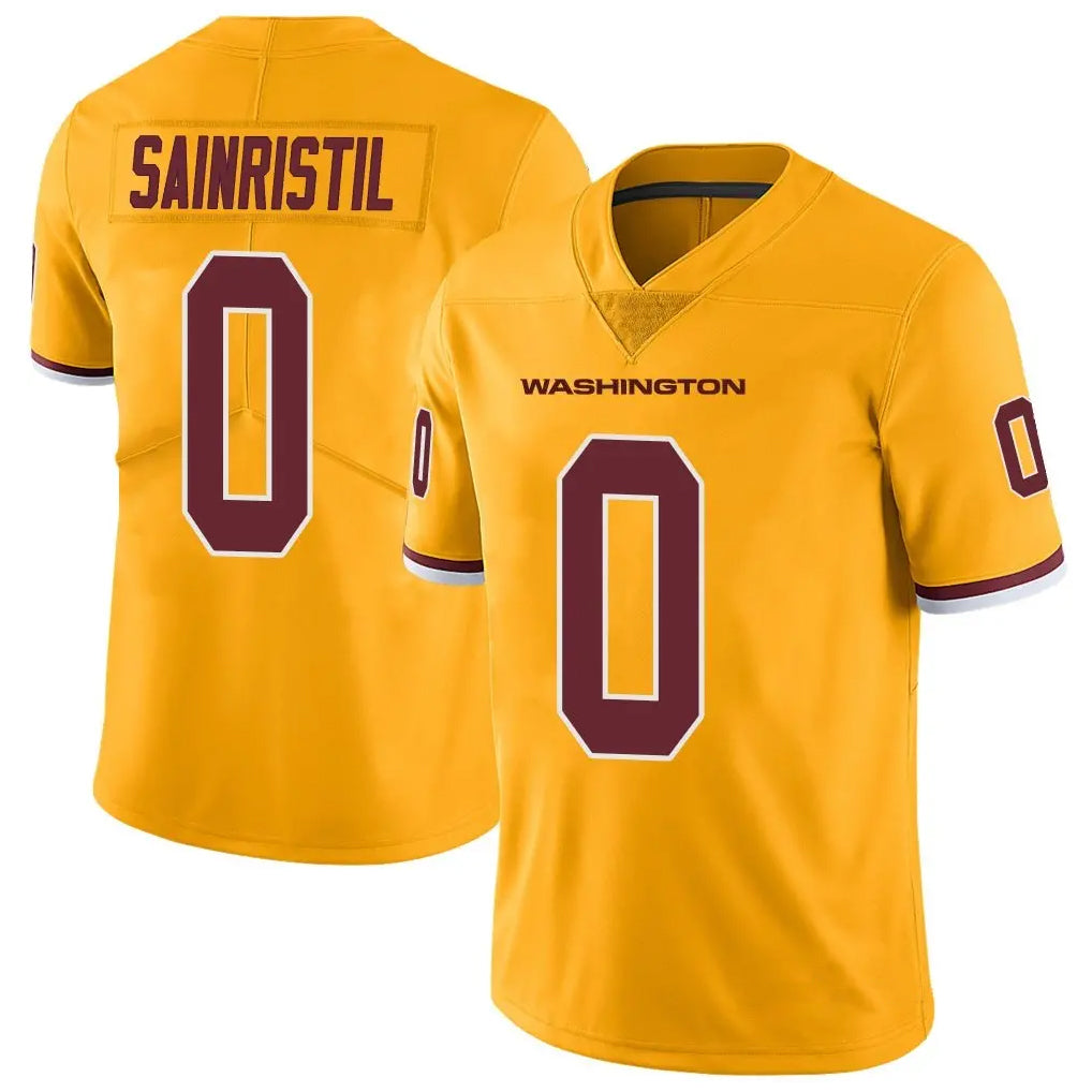 STECN W.Commanders #0 Mike Sainristil Player Gold Vapor Limited Stitched Jerseys