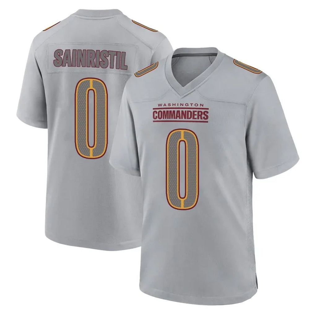 STECN W.Commanders #0 Mike Sainristil Player Gray Atmosphere Fashion Home Game Stitched Jerseys