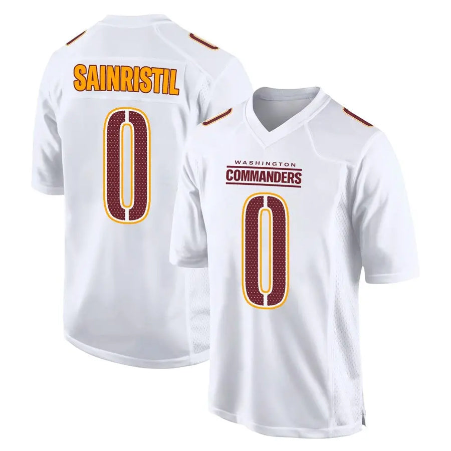 STECN W.Commanders #0 Mike Sainristil Player Tundra White Fashion Stitched Jerseys