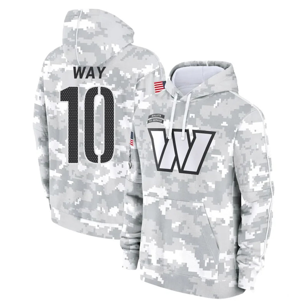 STECN W.Commanders #10 Tress Way Player Arctic Camo Limited Salute to Service Pullover Hoodies Game Stitched Jerseys
