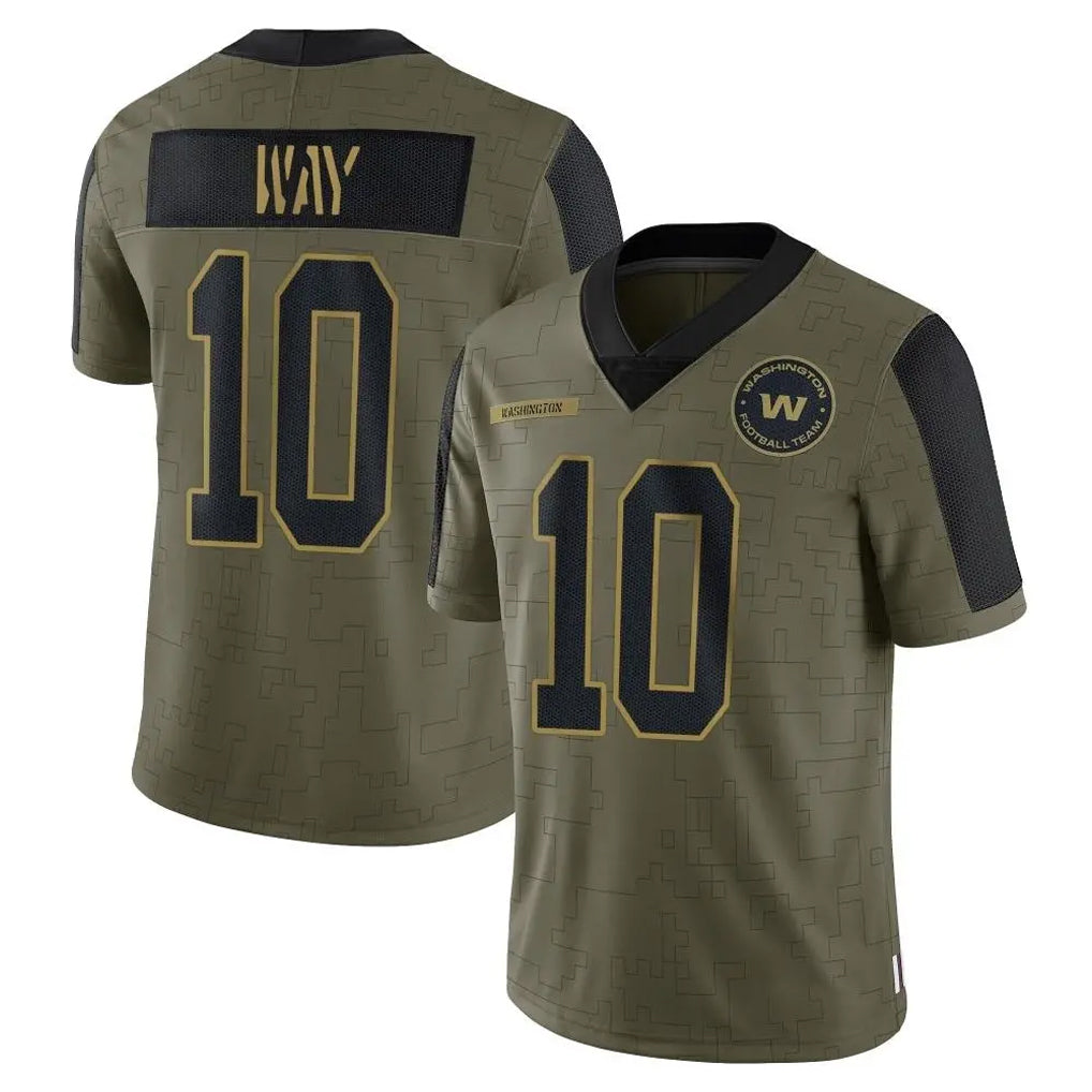 STECN W.Commanders #10 Tress Way Player Olive Salute To Service Limited Game Stitched Jerseys