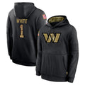 STECN W.Commanders #1 Rachaad White Player Black Salute to Service Performance Pullover Hoodies Home Game Stitched Jerseys