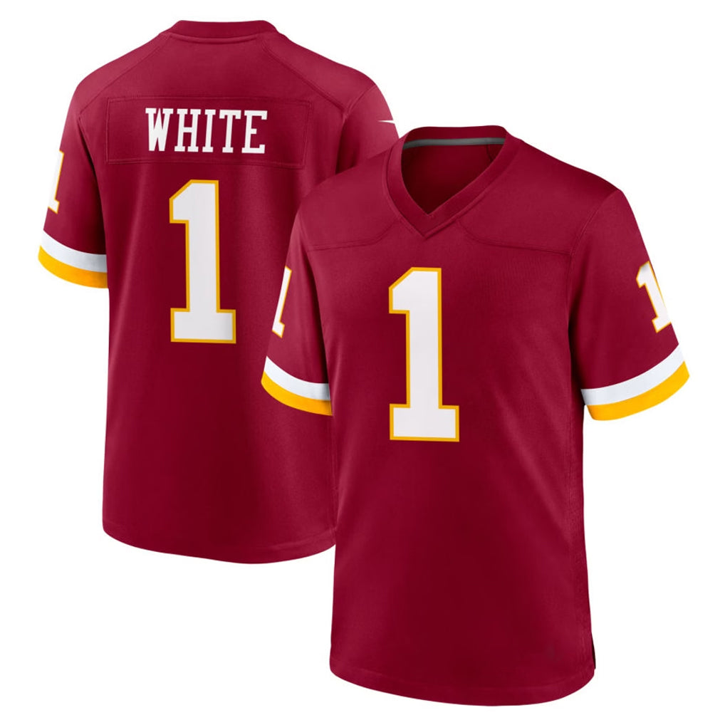 STECN W.Commanders #1 Rachaad White Player Burgundy Game Home Stitched Jerseys