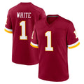 STECN W.Commanders #1 Rachaad White Player Burgundy Game Home Stitched Jerseys
