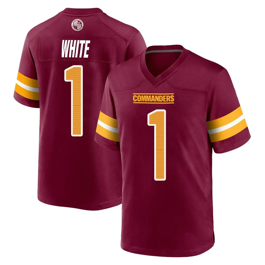 STECN W.Commanders #1 Rachaad White Player Burgundy Home Game Stitched Jerseys