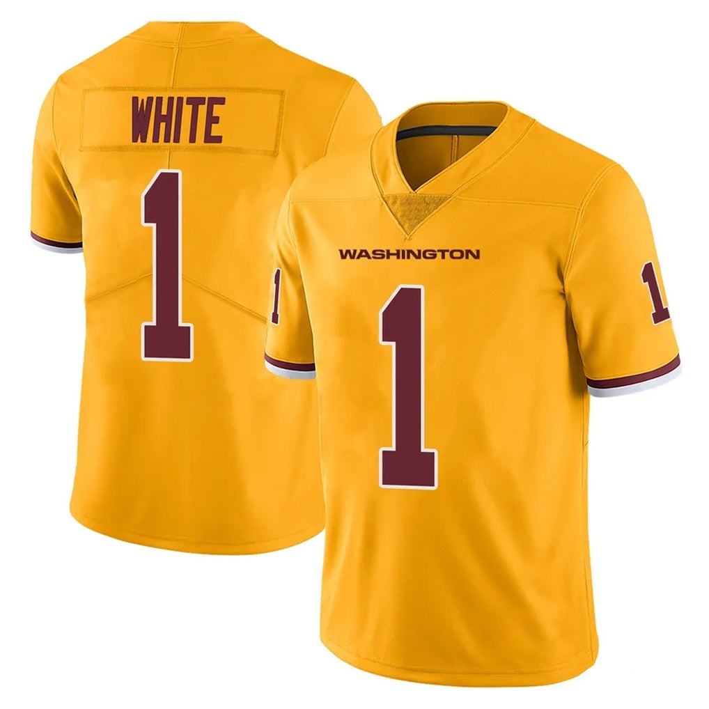 STECN W.Commanders #1 Rachaad White Player Gold Limited Color Rush Home Game Stitched Jerseys