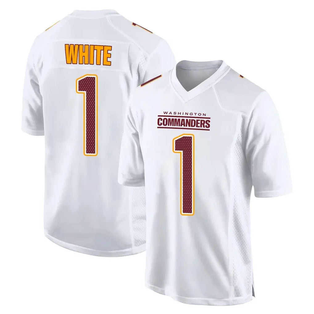 STECN W.Commanders #1 Rachaad White Player White Tundra Fashion Home Game Stitched Jerseys