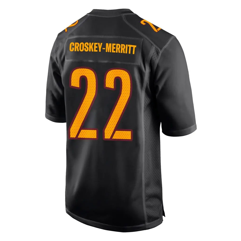 STECN W.Commanders #22 Jacory Croskey-Merritt Player Carbon Black Fashion Game Stitched Jerseys