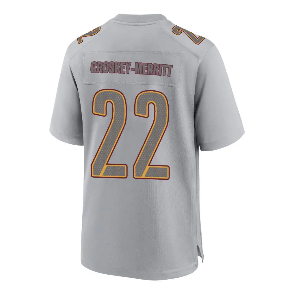 STECN W.Commanders #22 Jacory Croskey-Merritt Player Gray Fashion Game Stitched Jerseys