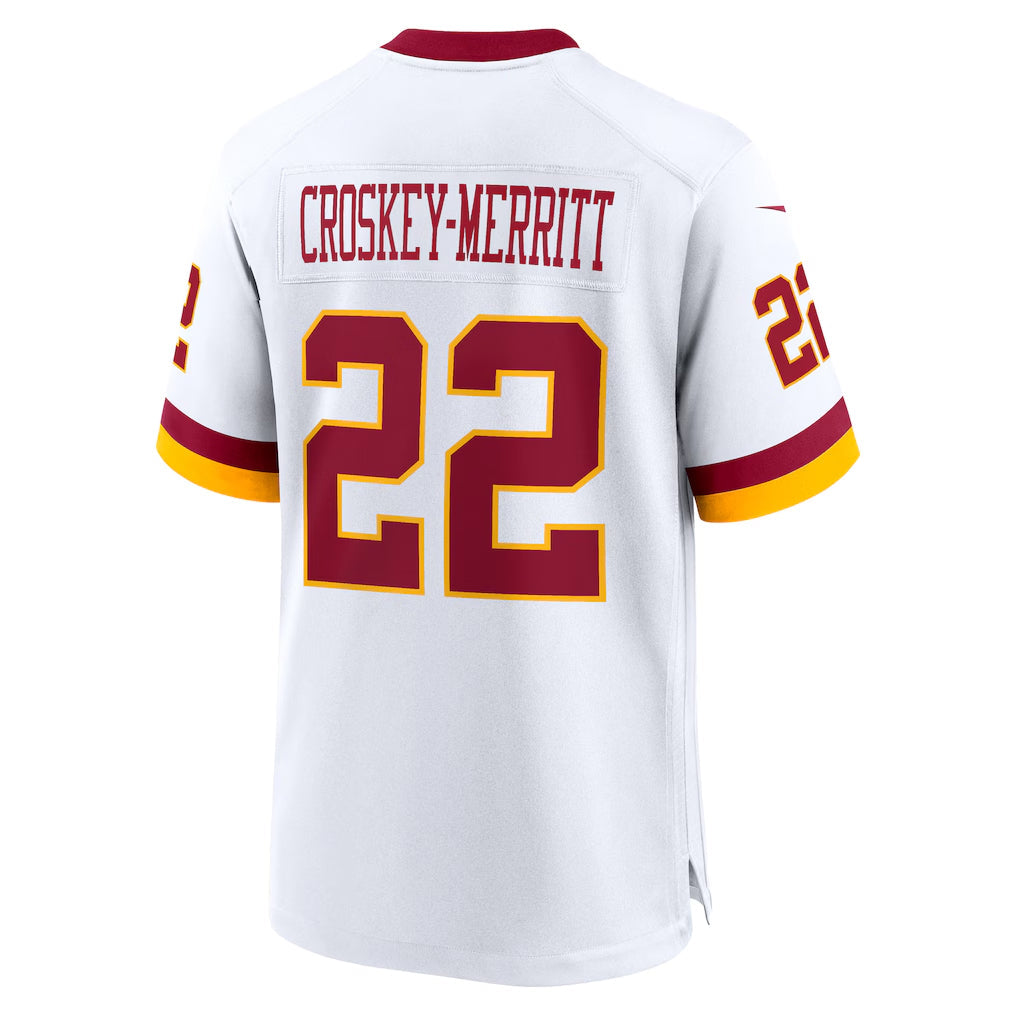 STECN W.Commanders #22 Jacory Croskey-Merritt Player White Home Game Stitched Jerseys