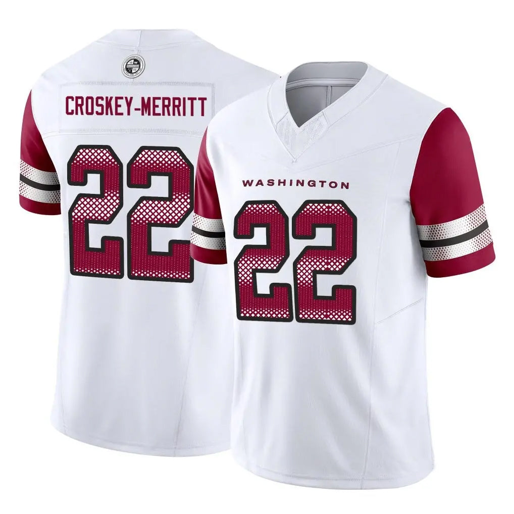 STECN W.Commanders #22 Jacory Croskey-Merritt Player White Vapor F.U.S.E. Limited Stitched Jerseys