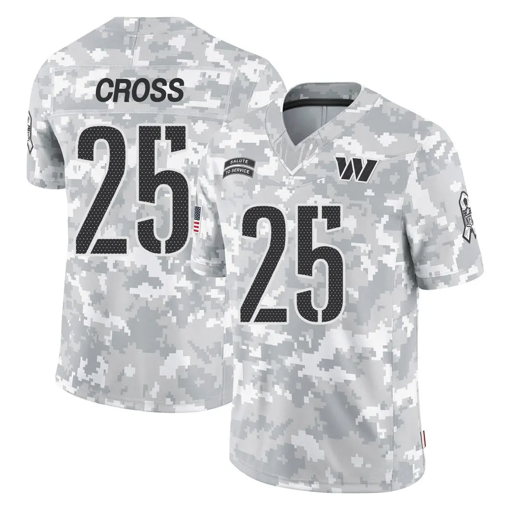 STECN W.Commanders #25 Nick Cross Player Arctic Camo Limited Salute To Service Home Game Stitched Jerseys