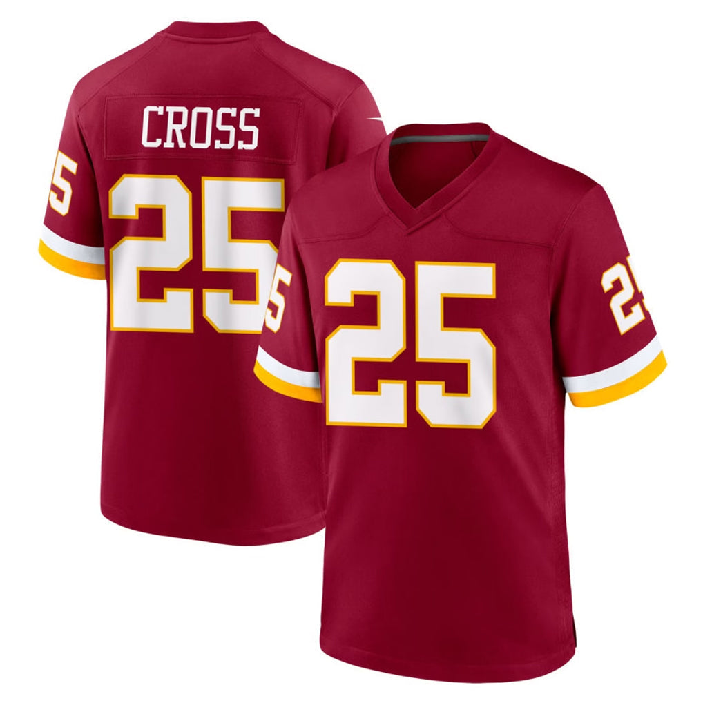 STECN W.Commanders #25 Nick Cross Player Burgundy Game Home Stitched Jerseys
