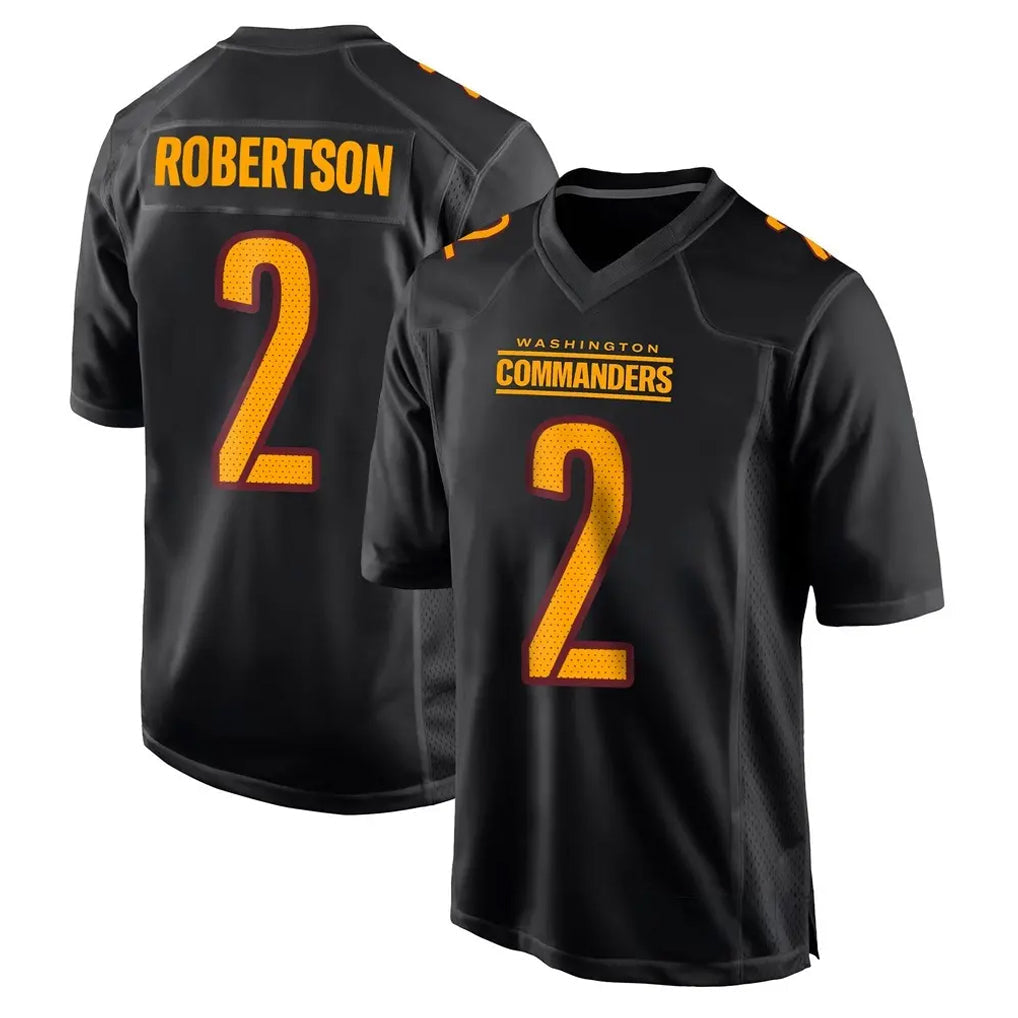 STECN W.Commanders #2 Amik Robertson Player Black Carbon Fashion Home Game Stitched Jerseys