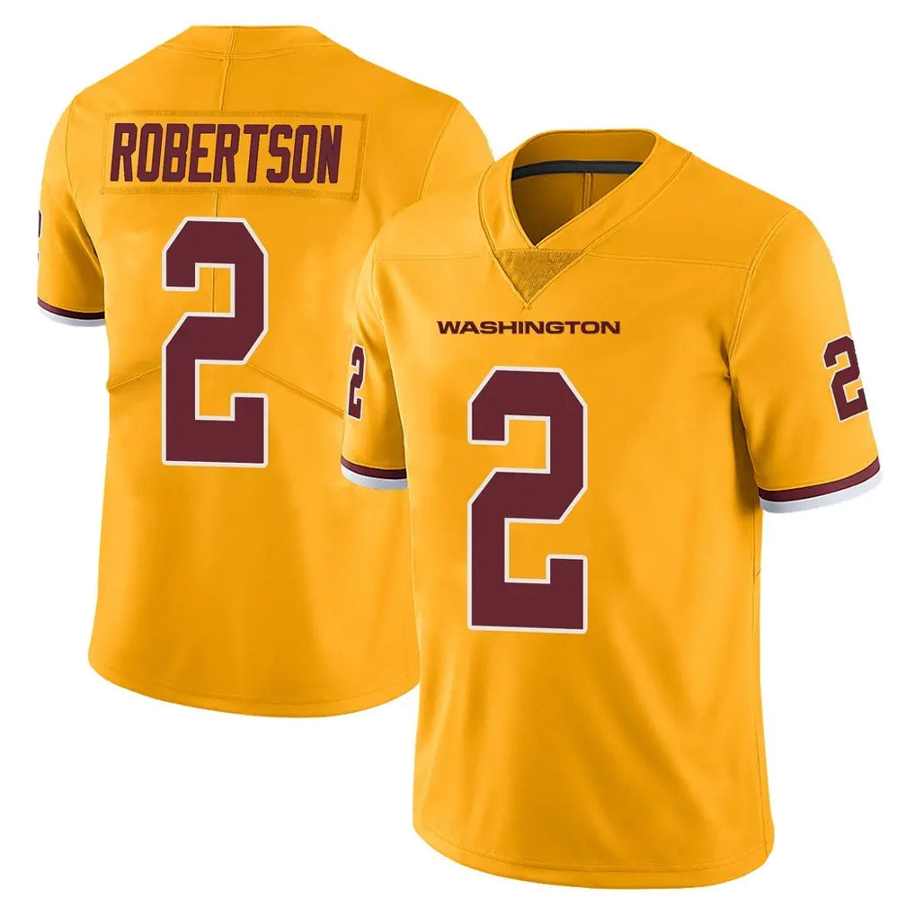STECN W.Commanders #2 Amik Robertson Player Gold Limited Color Rush Home Game Stitched Jerseys