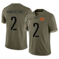 STECN W.Commanders #2 Amik Robertson Player Olive Salute To Service Limited Home Game Stitched Jerseys