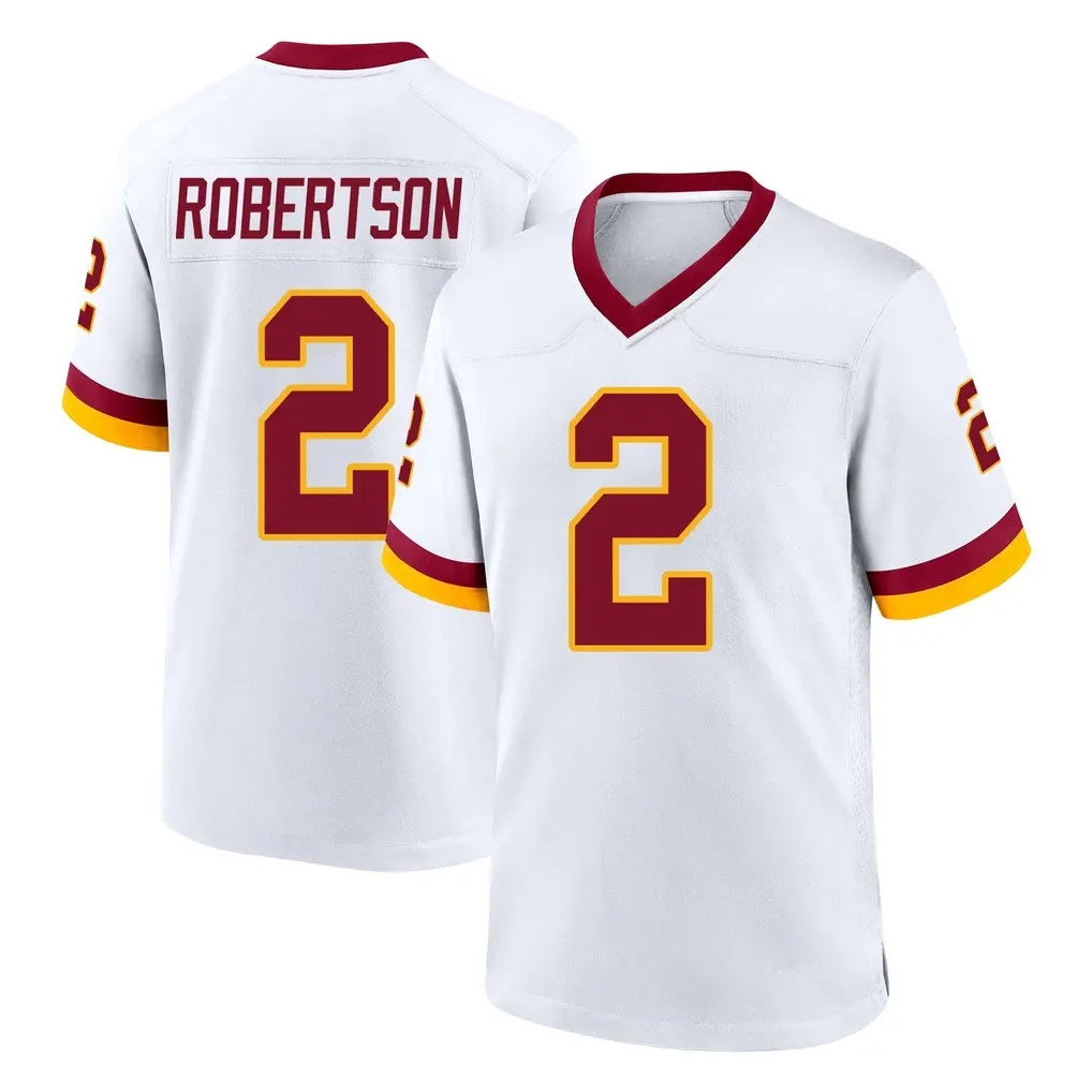 STECN W.Commanders #2 Amik Robertson Player White Home Game Stitched Jerseys