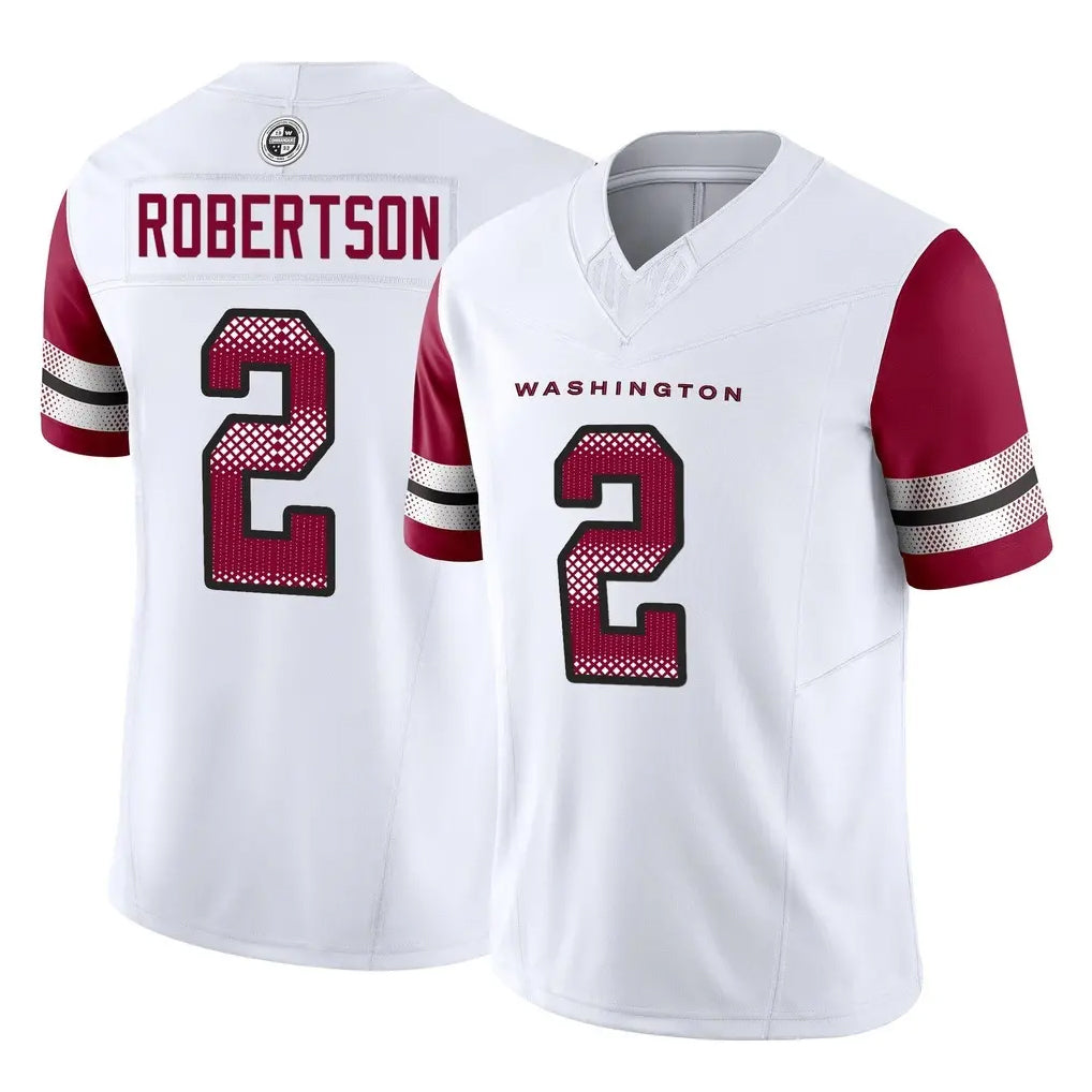 STECN W.Commanders #2 Amik Robertson Player White Vapor F.U.S.E. Limited Home Game Stitched Jerseys