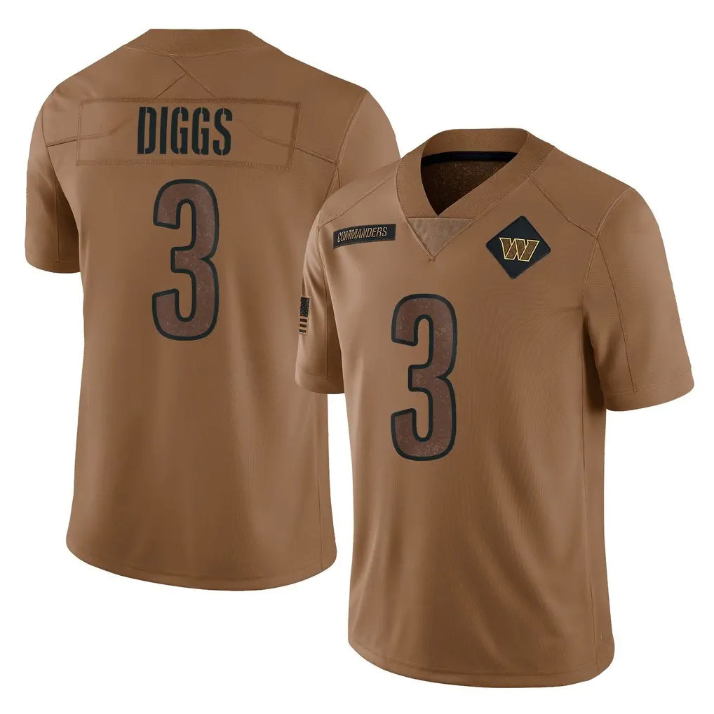STECN W.Commanders #3 Stefon Diggs Player Brown Limited Salute To Service Home Game Stitched Jerseys